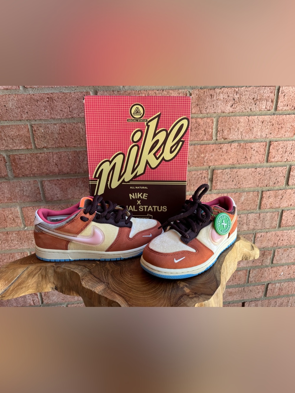 Social Status x Nike Dunk Low Chocolate Milk PS 3.5Y DM3349-700 Free Lunch